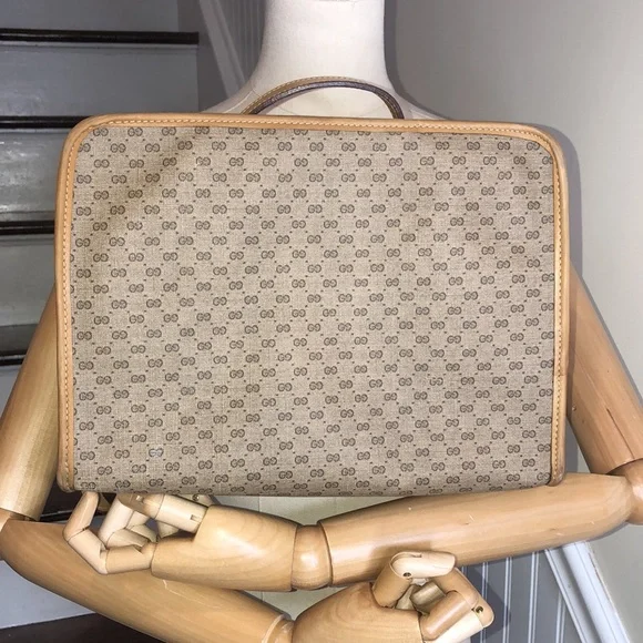 GUCCI Ophidia Micro GG Top Handle Full Zipper Travel Carry Case Vintage